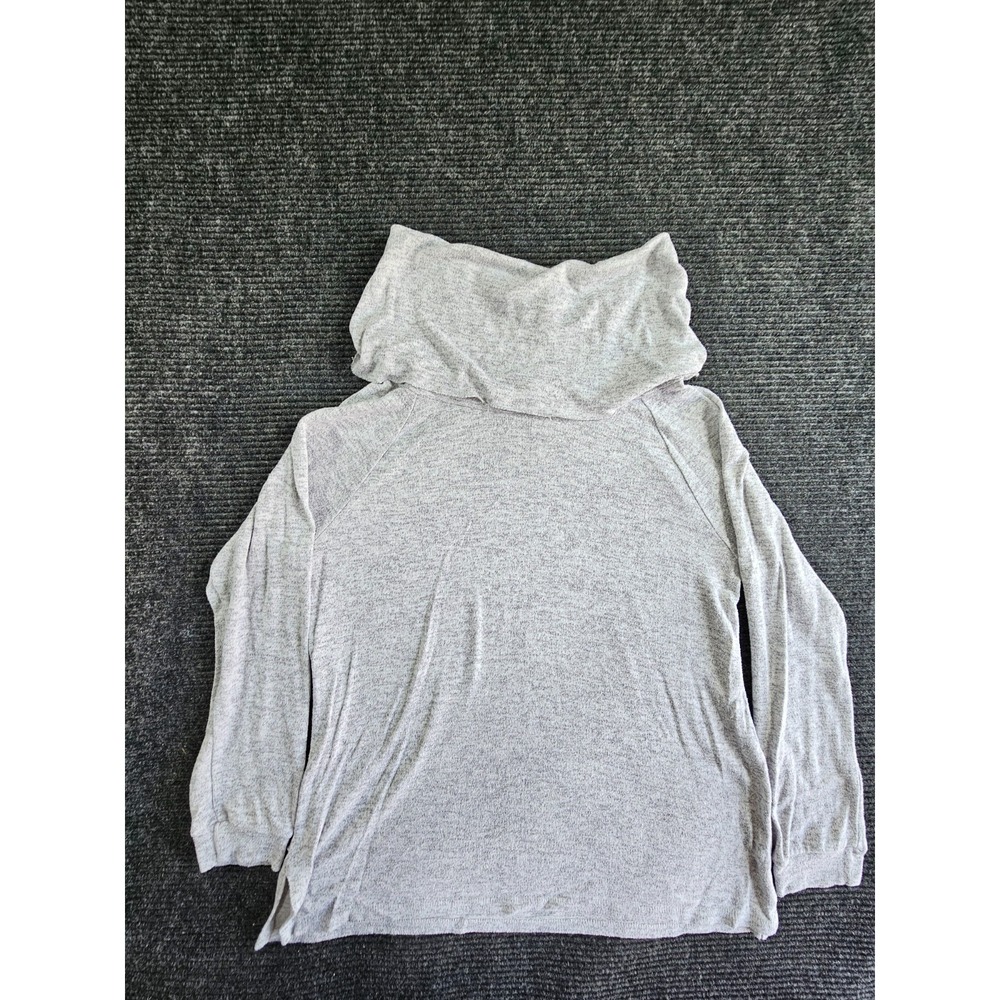 Keren Hart Sweater Women Small Heather Gray Tight Knit Cowl Neck Pullover Winter